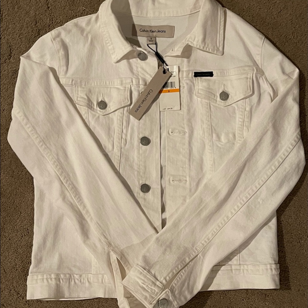 Calvin Klein Jeans jacket, white, small, NEW